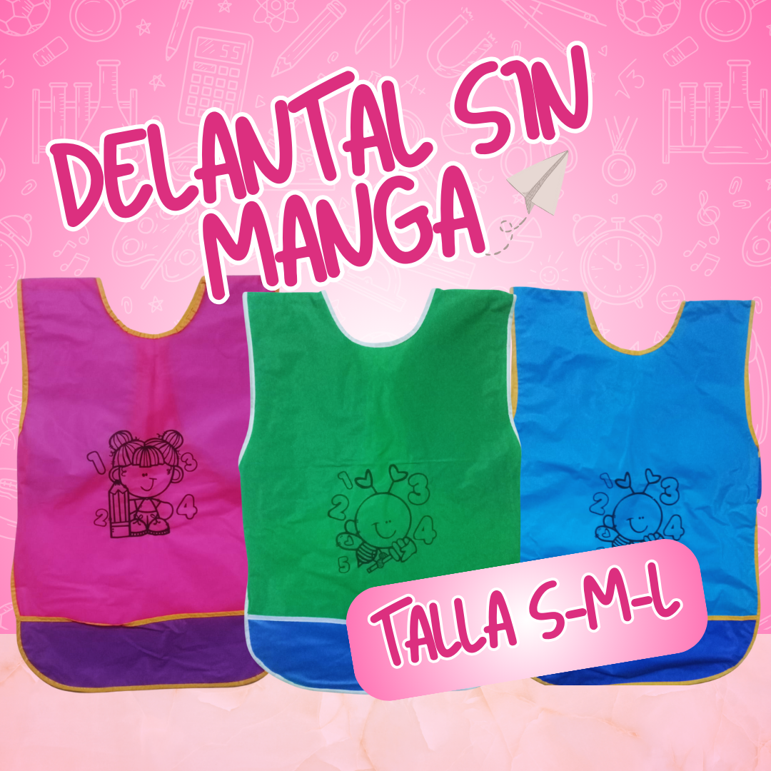 Delantal Escolar con manga X12 UNIDADES