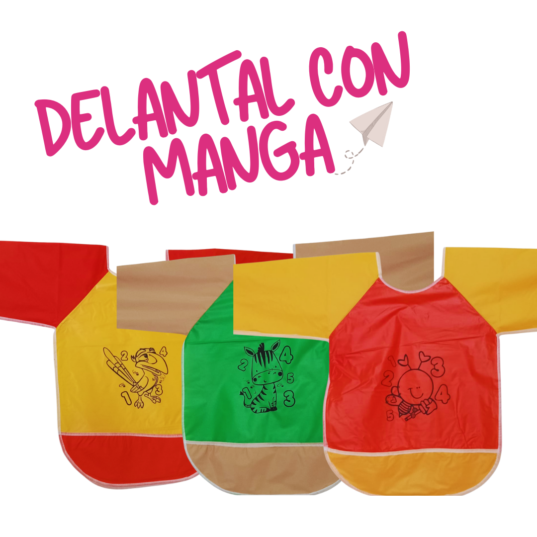 Delantal Escolar con manga X12 UNIDADES